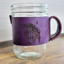 Load image into Gallery viewer, Leather Jar Sleeve