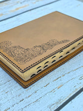 Load image into Gallery viewer, Engraved, Hand Sewn- Premium Leather Cover with NKJV Red Letter Study Bible