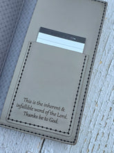 Load image into Gallery viewer, Engraved, Hand Sewn- Premium Leather Cover with NKJV Red Letter Study Bible