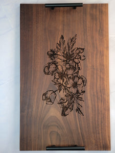 Walnut Floral Charcuterie Tray