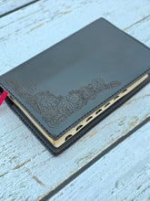 Load image into Gallery viewer, Engraved, Hand Sewn- Premium Leather Cover with NKJV Red Letter Study Bible
