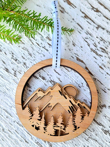 Snow Capped Mountain Ornament
