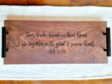 Load image into Gallery viewer, Walnut Hardwood Charcuterie Tray - Acts 2:46
