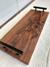 Load image into Gallery viewer, Walnut Hardwood Charcuterie Tray- Bouquet
