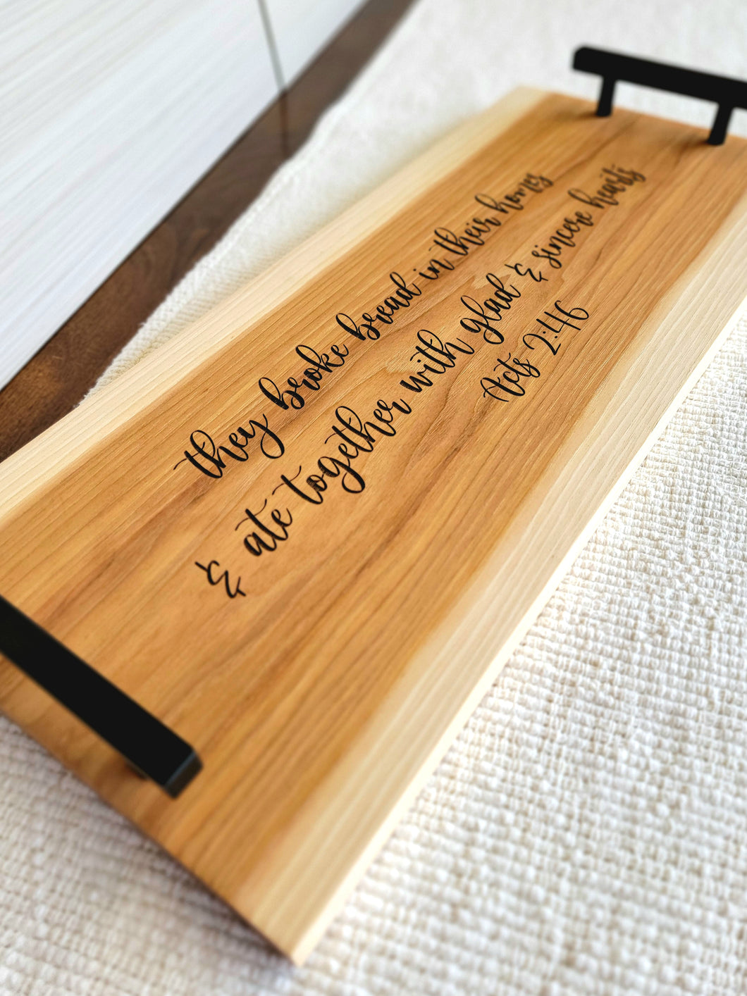 Hickory Hardwood Charcuterie Tray- Acts 2:46