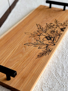 Hickory Hardwood Charcuterie Tray- Bouquet