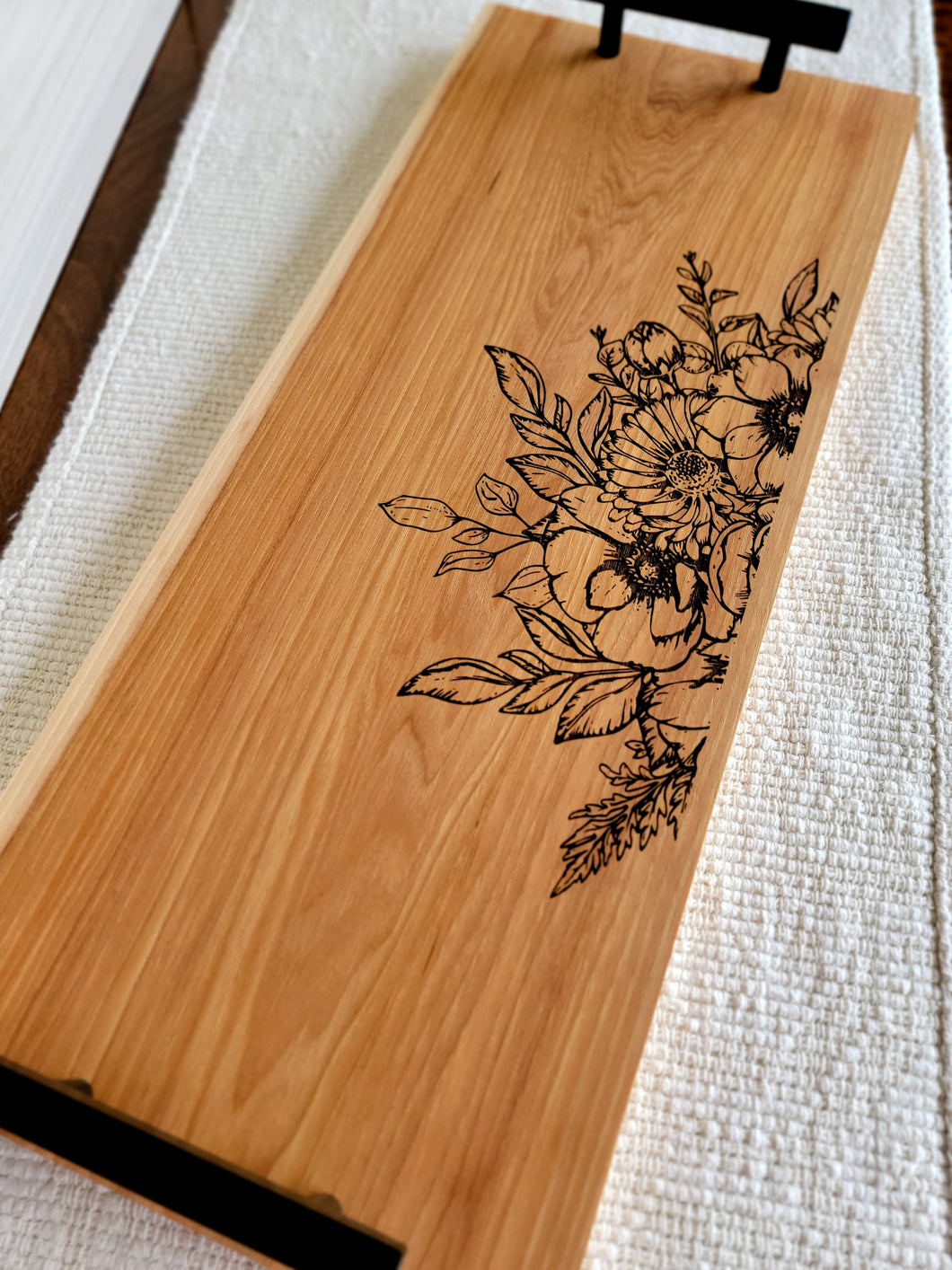 Hickory Hardwood Charcuterie Tray- Bouquet